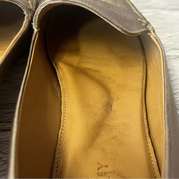 Poppy Barley Gold Metallic Leather Loafer Slides - Picture 14 of 16